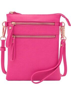 Stylish Small Crossbody Bag for Women, Multi-Zip Pockets, Lightweight Travel
